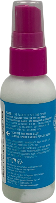 NYX The Face Glue Setting Spray Up To 24 Hour Wear Transfer Resistant & Waterproof 60ml