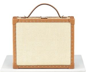 Tanner Krolle x Aerin Luxury Wicker Vanity Bag With Leather Shoulder Strap