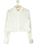 Cloeys White Satin Drawstring Shirt UK S