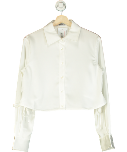 Cloeys White Satin Drawstring Shirt UK S