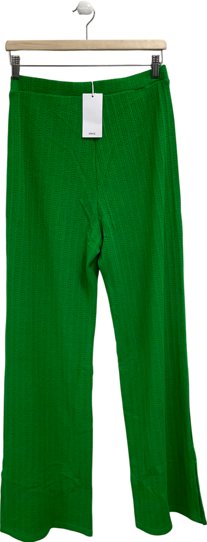 MANGO Green Straight Crochet Trousers UK M