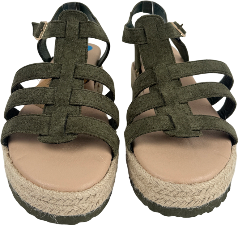 DUNLOP Green 'alani' Flatform Sandals UK 8 EU 41 👠