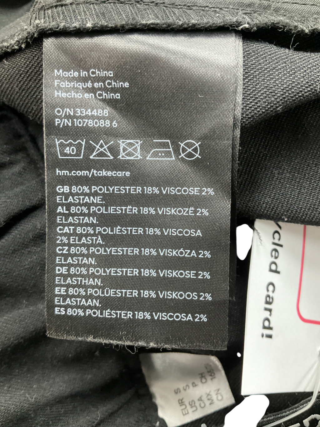 H&M Black Wide Leg Trousers UK S