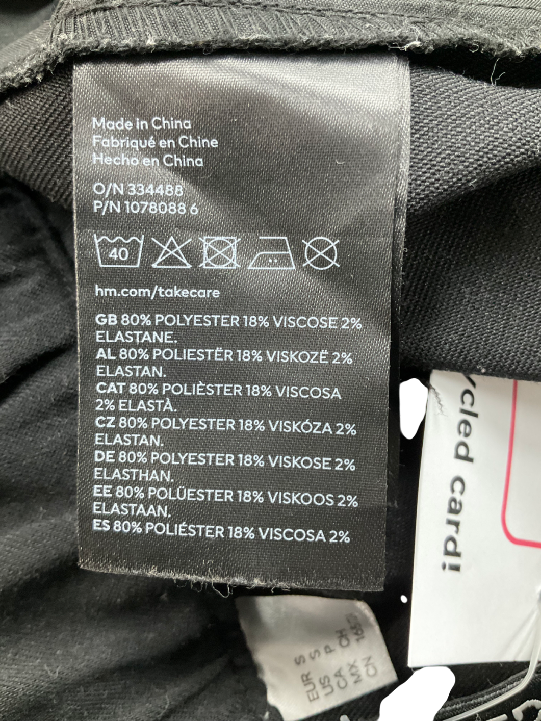 H&M Black Wide Leg Trousers UK S