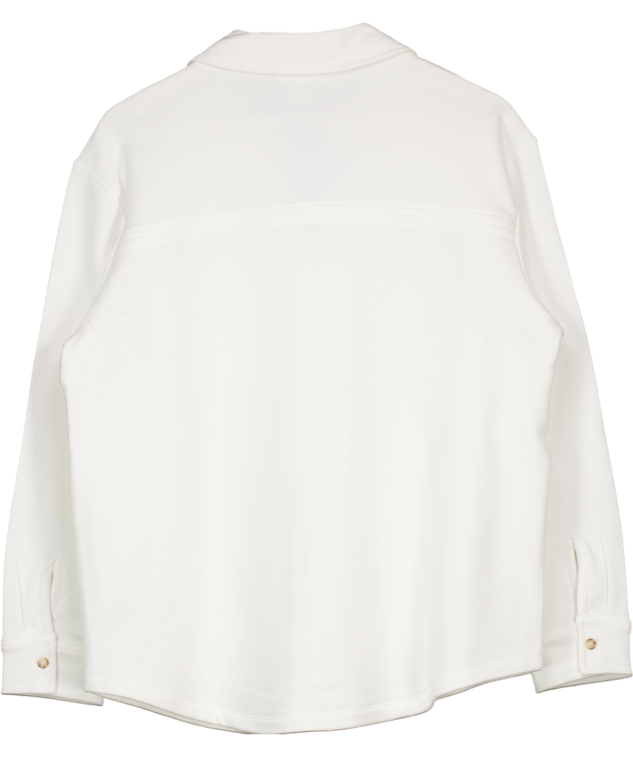 The White Company White Organic Cotton Travel Button Through Shirt UK L