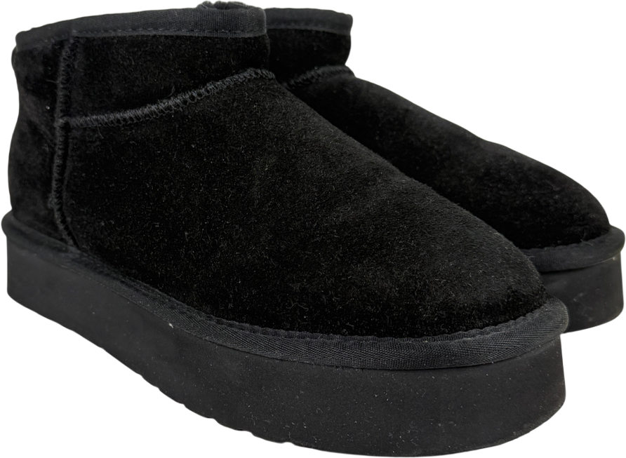 Lamo Blue Suede Ankle Slip-on Boots – Fur-lined Platform Boot UK 6 EU 39 👠