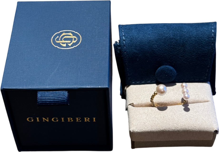 GINGIBERI 18k Solid Yellow Gold Alena Aaa Pearl Ring One Size