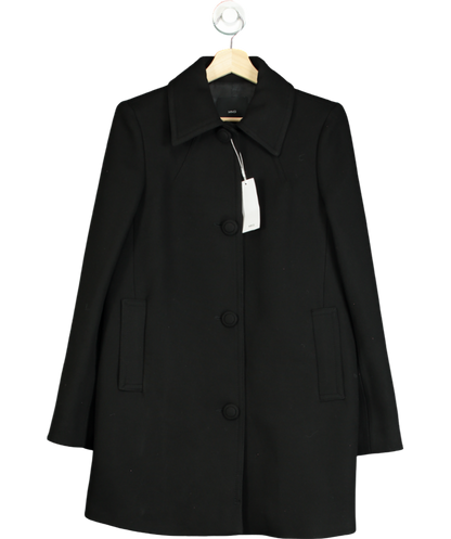 MANGO Black Straight-fit Coat With Buttons UK S