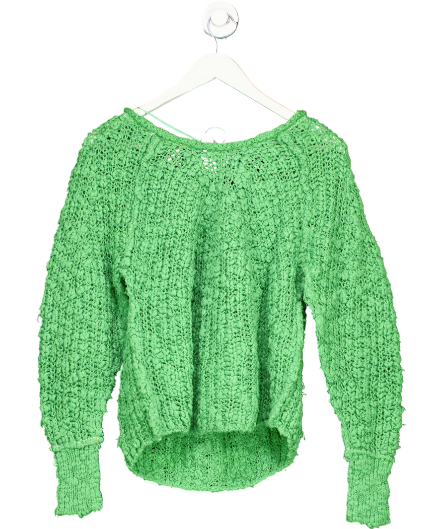 Free People Green In A Swirl boucle knit jumper UK L