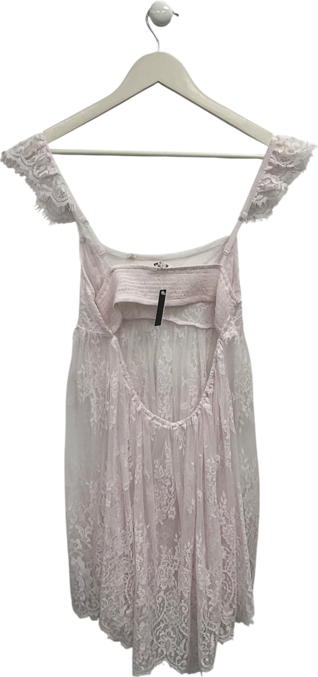 Free People Pink Dream Walk Mini Slip Dress UK S