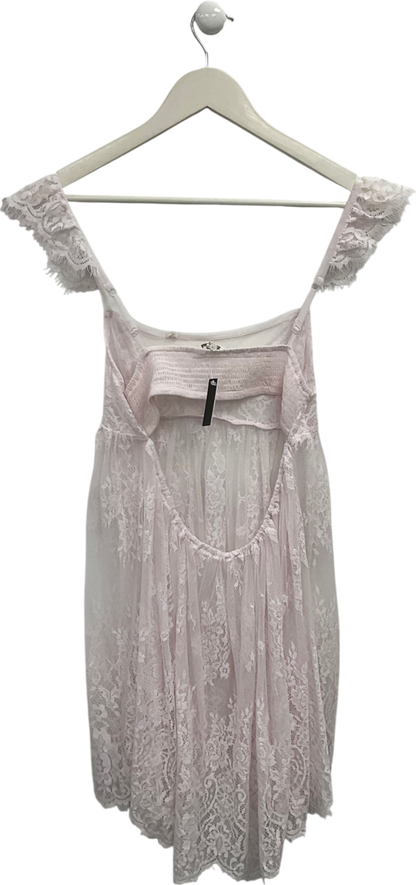 Free People Pink Dream Walk Mini Slip Dress UK S