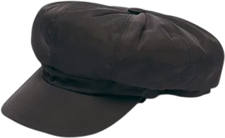 PRADA Black Re-nylon Newsboy Cap With Iconic Triangle Logo Plaque UK S