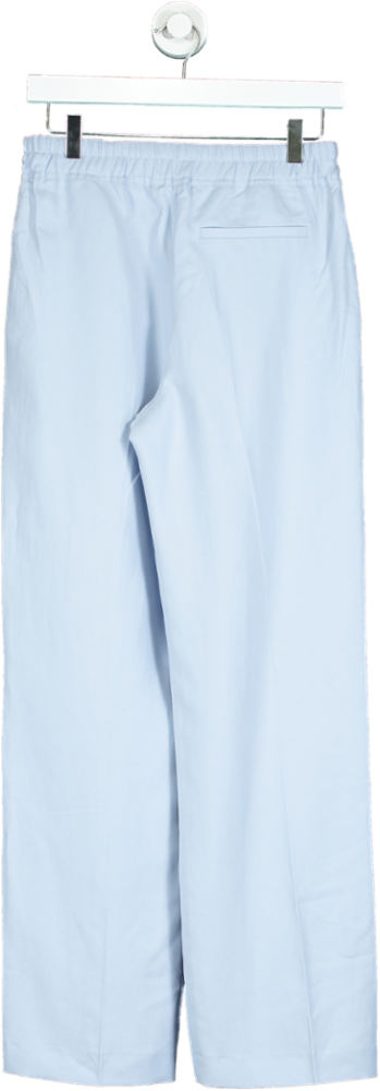 REISS Blue Linen Blend Pull On Trousers UK 6