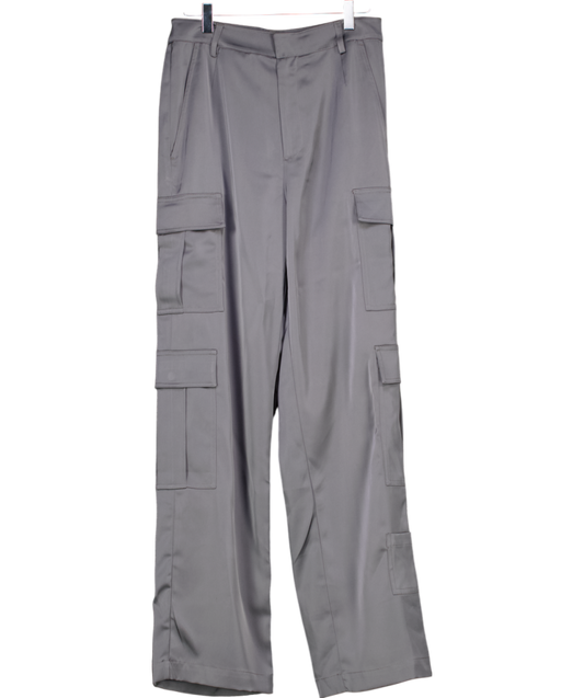 Cloeys Satin Cargo Pants Grey UK 8