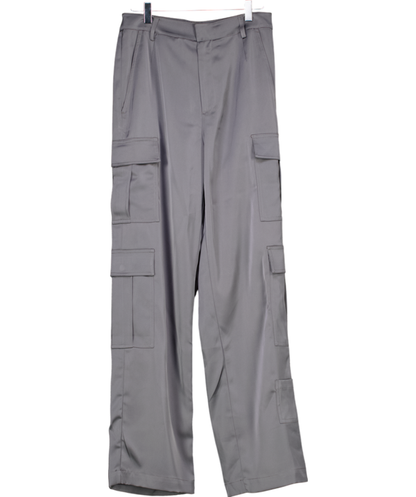 Cloeys Satin Cargo Trousers Grey UK 8