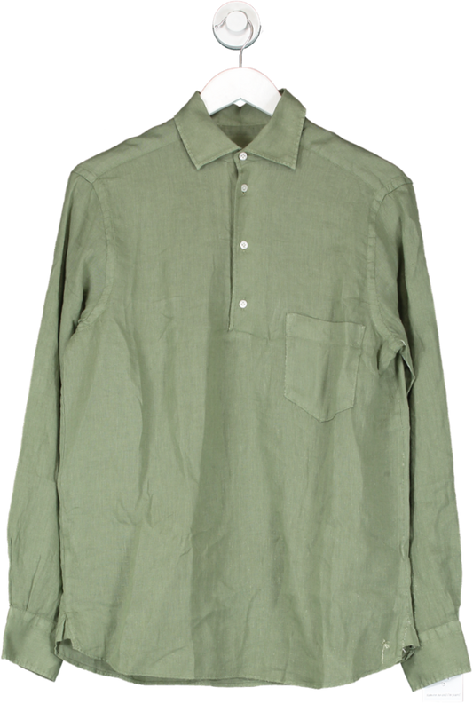MANEBÍ Green Panama Linen Shirt UK M