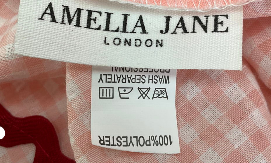 amelia Jane london Candy Pink Gingham Heart Pocket Blouse UK S