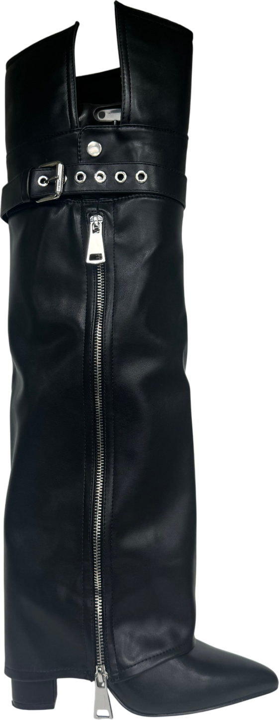 Ego Black Loraine Knee High Boots UK 6 EU 39 👠