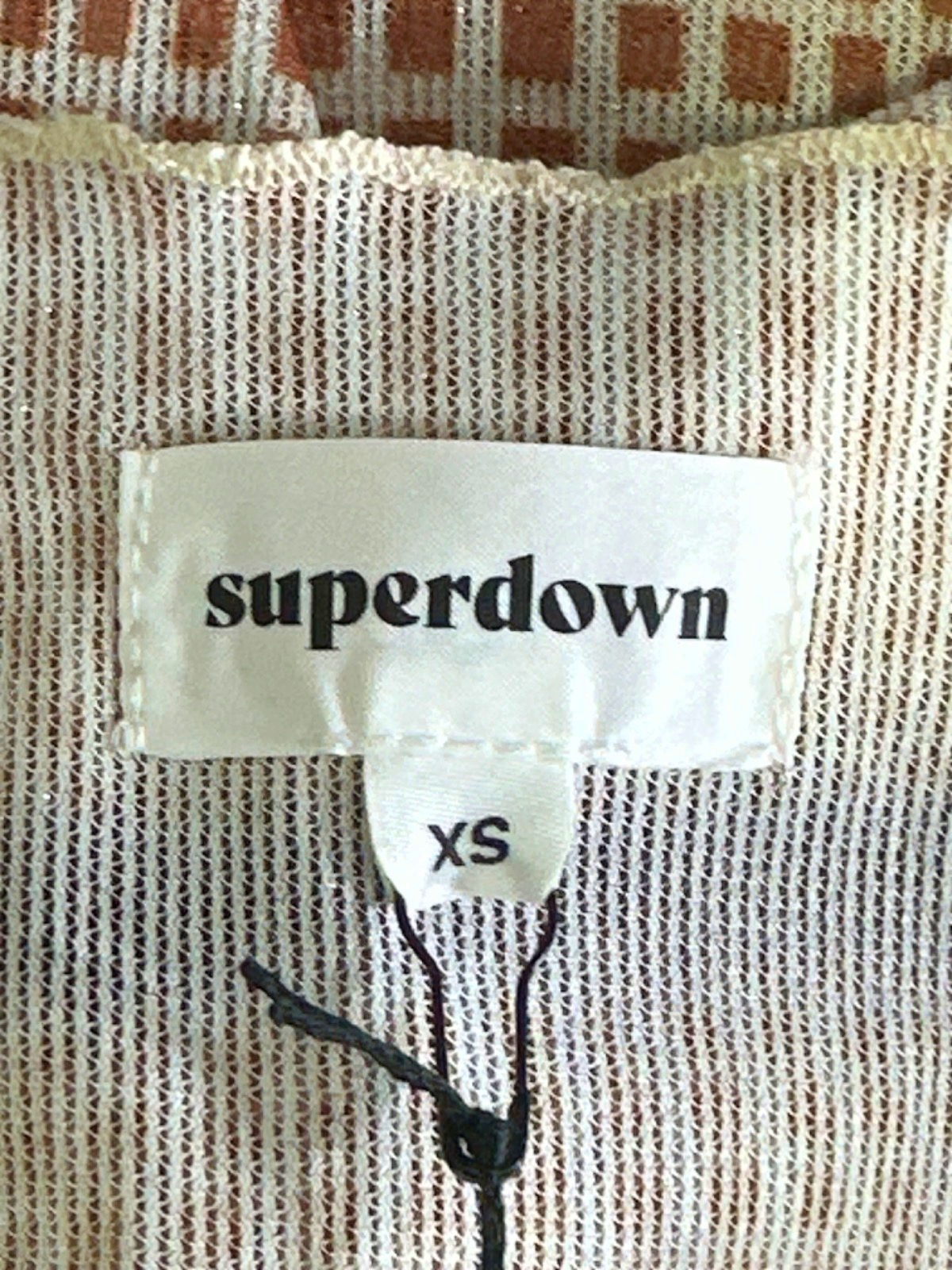 Superdown Beige Geometric Print Long Sleeve Bodycon Dress UK XS