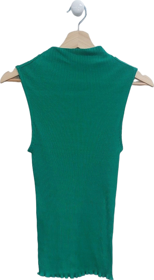 COS Green Sleeveless Ribbed Top UK XS/S