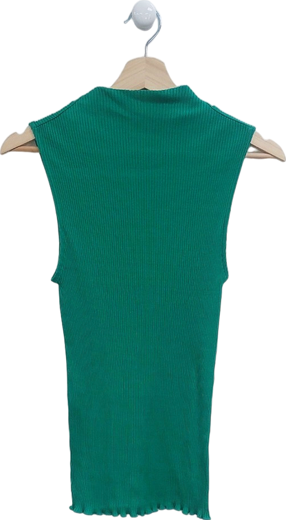 COS Green Sleeveless Ribbed Top UK XS/S