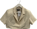 PrettyLittleThing Beige Linen Look Short Sleeve Cropped Blazer UK 10