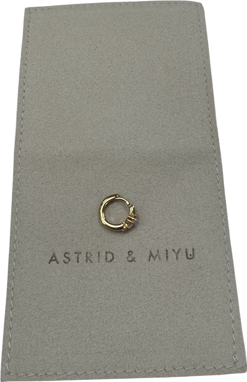Astrid & Miyu Yellow 18k Gold Plated Silver Triple Crystal Single Hoop Earring