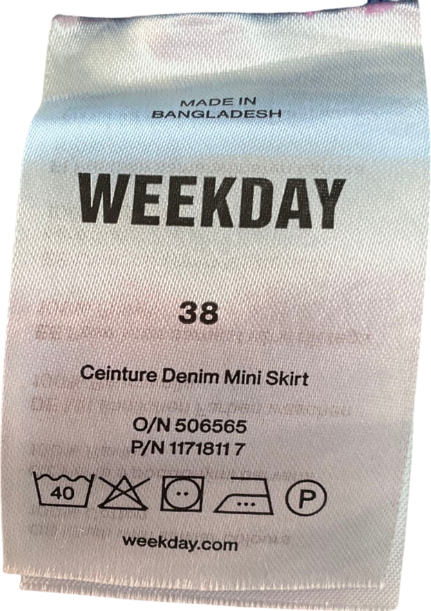 Weekday Blue Ceinture Denim Mini Skirt UK 10