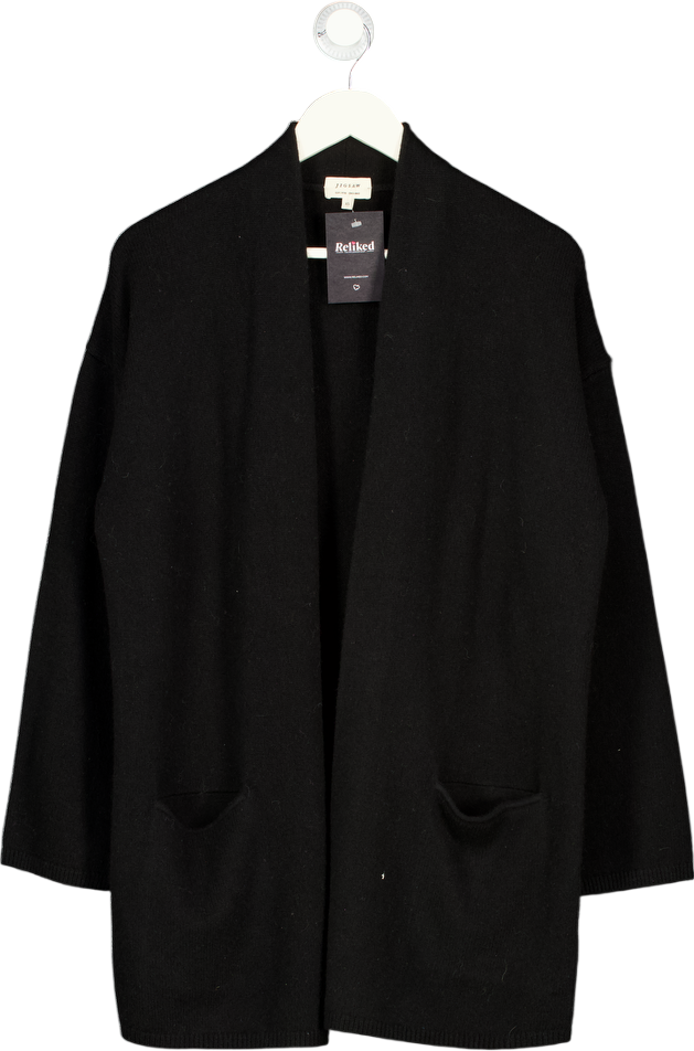 JIGSAW Black Wool & Cashmere Blend Cardigan UK XS