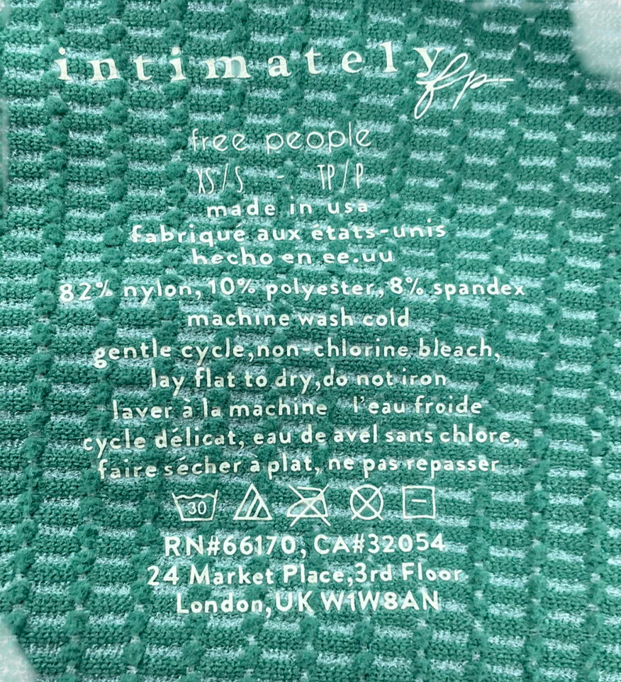 Free People Green Clean Slate Seamless Layering top  UK XS/S