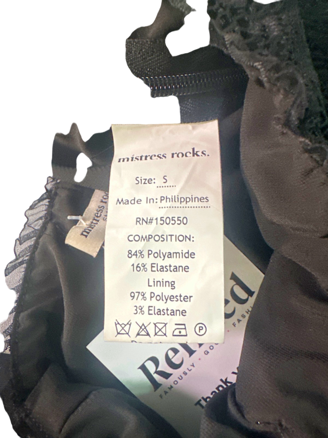 Mistress Rocks Black Lace Mini Skirt UK S