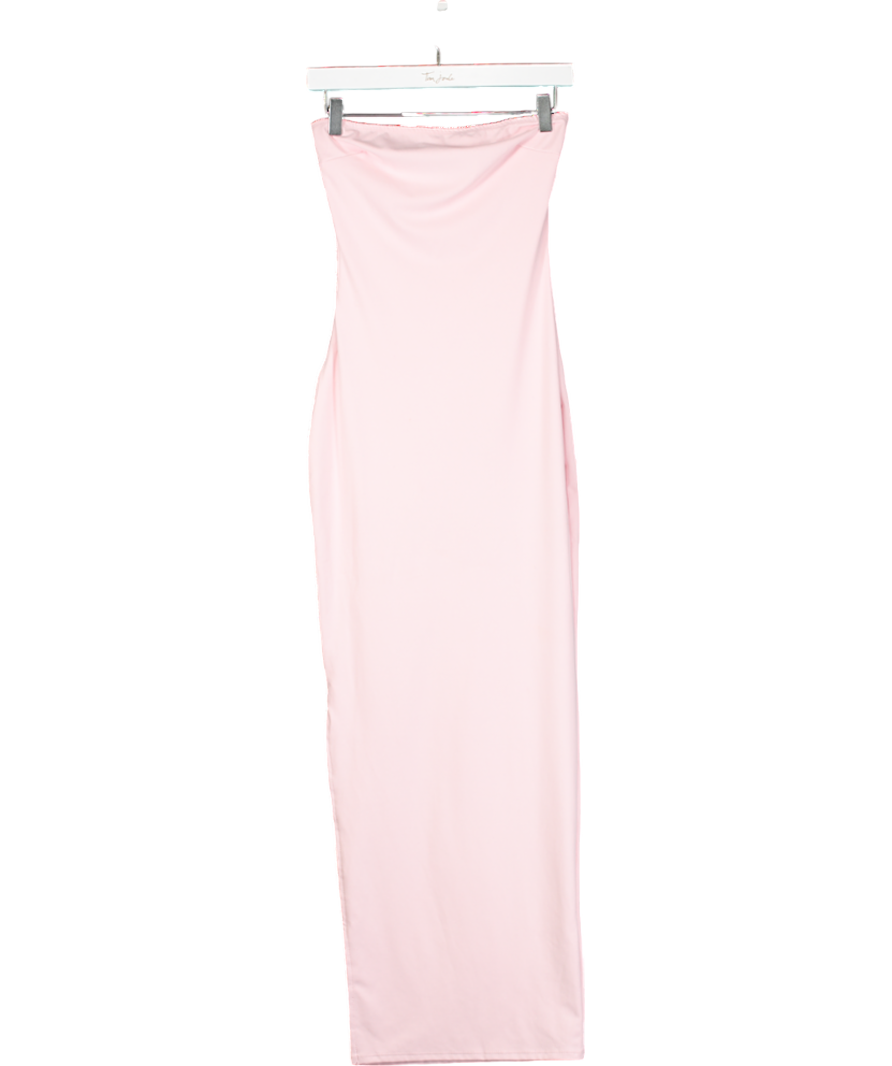 Mars the Label Pink Side Slit Strapless Maxi Dress UK 8