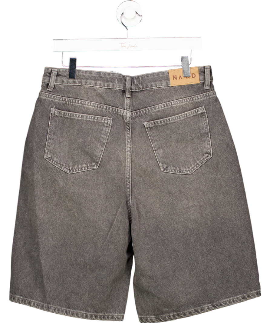NA-KD Grey Wide Denim Shorts Eu 38 UK 10/12