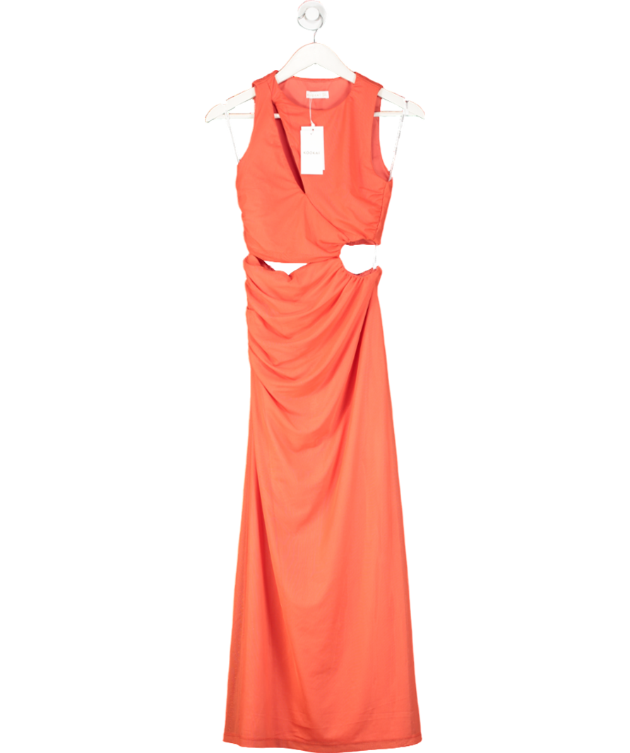 Kookai Orange Bolt Cut Out Dress UK 6