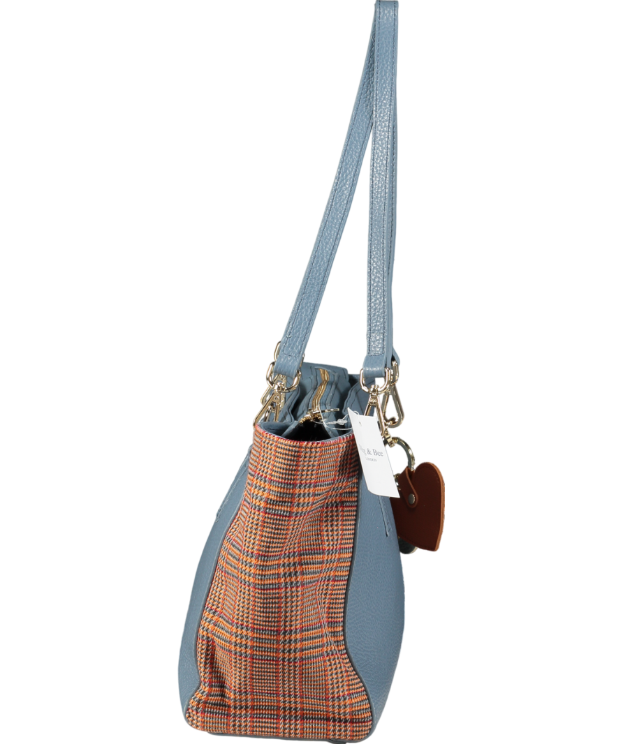 Meg & Bee Blue Leather / Multi Burford Mini Slouchy Tote