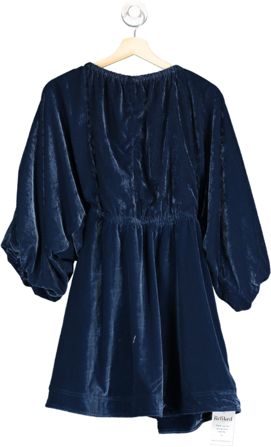 Free People Navy Blue Velvet Portia Dress M