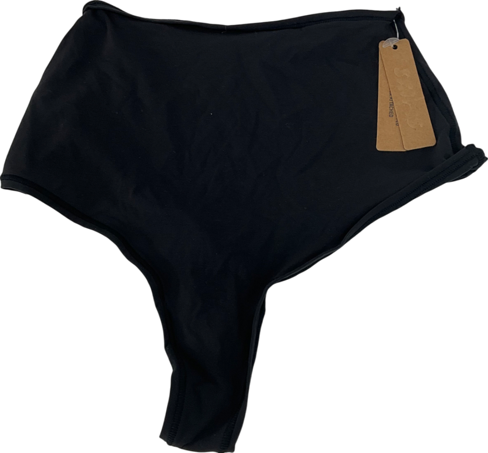 SKIMS Black High Waist Thong In Onyx UK S