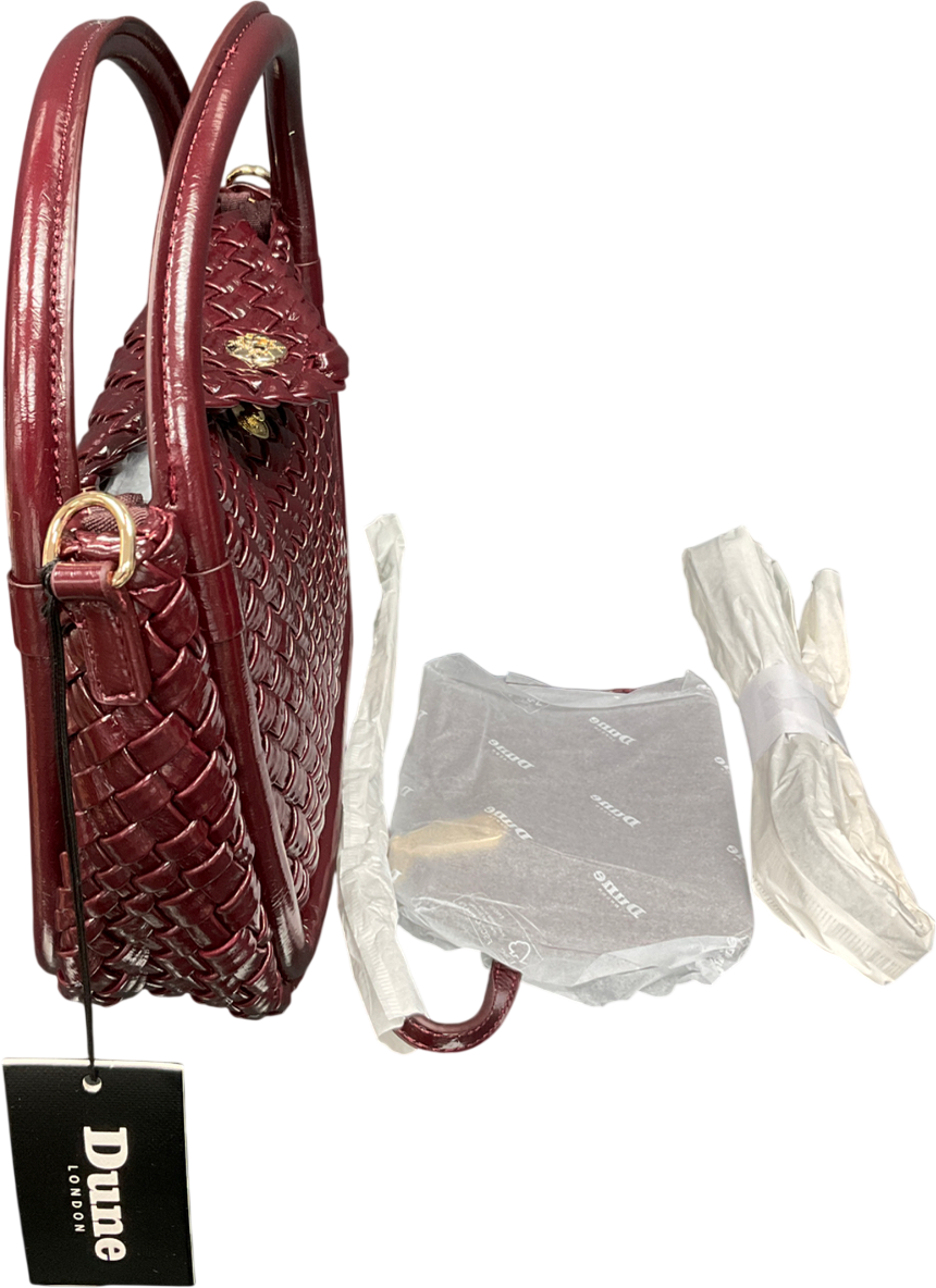 Dune Red Dinideliberate - Burgundy Woven Circular Handle Bag One Size