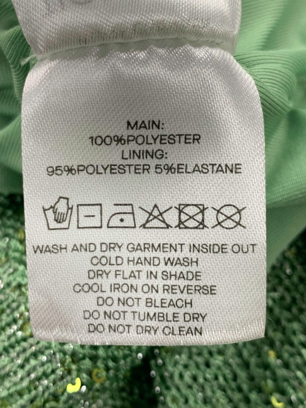 Tiger Mist Green Sequin Midi Skirt UK S