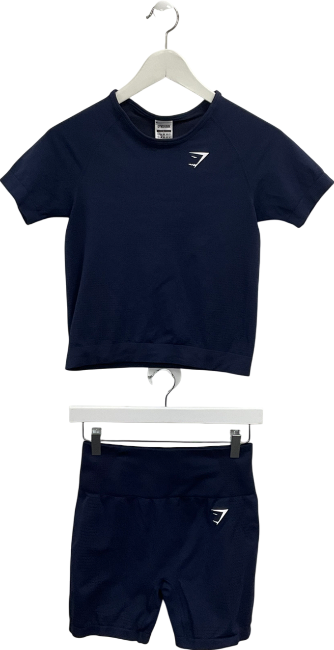 gymshark Blue Vital Seamless Shorts And Top UK L