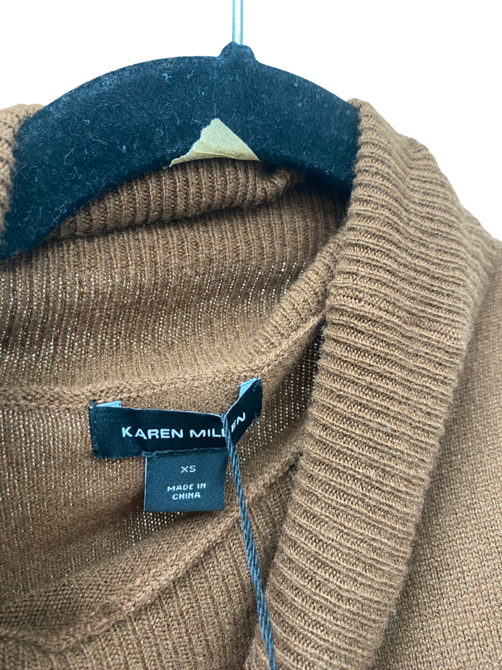 Karen Millen Brown Cashmere Wool Blend Sleeveless Roll Neck Top UK XS