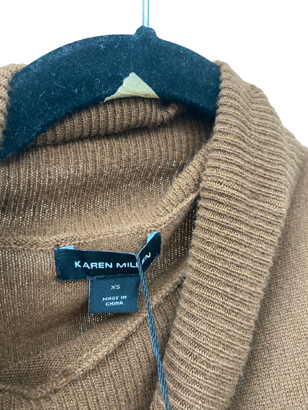 Karen Millen Brown Cashmere Wool Blend Sleeveless Roll Neck Top UK XS