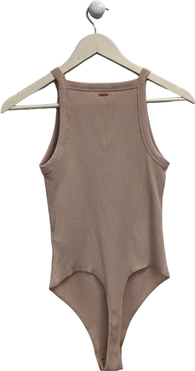 M&S Beige Ribbed Bodysuit UK XS
