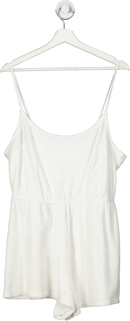 H&M White Towelling Playsuit UK L