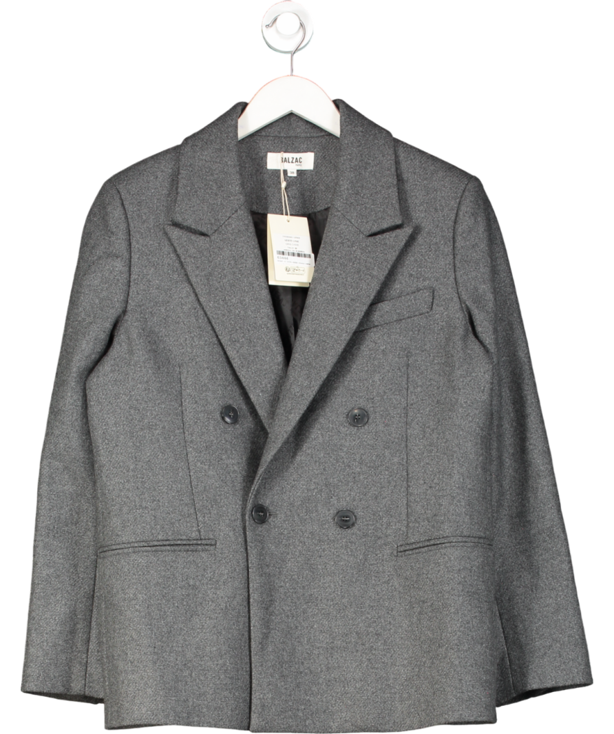 Balzac Grey Lynne Double Breasted Blazer UK 10