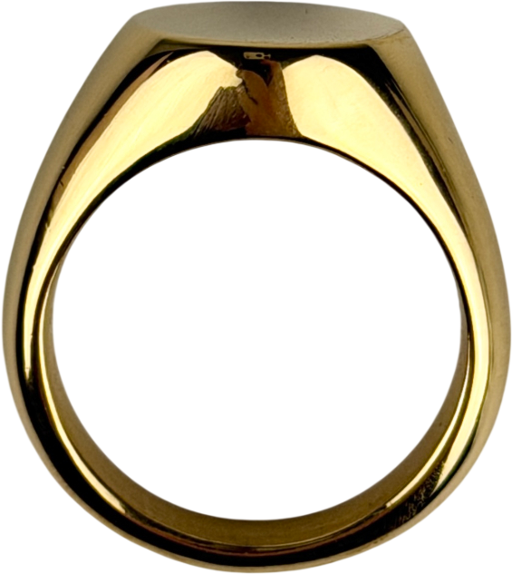 CRAFTD LONDON 18k yellow gold plated Round Signet Ring SIZE Q