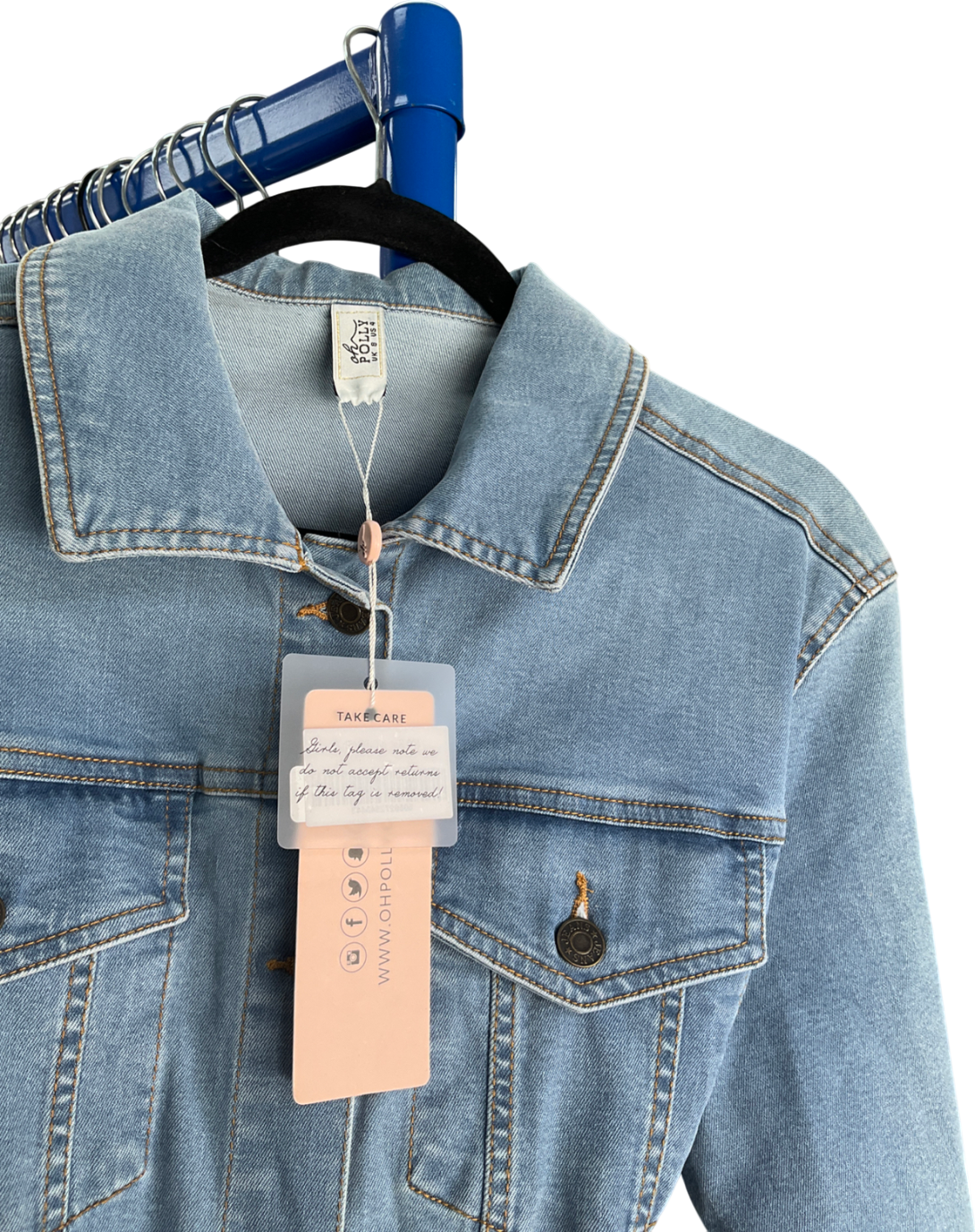 Oh Polly Blue Denim Dress With Tie Belt Waist UK 8