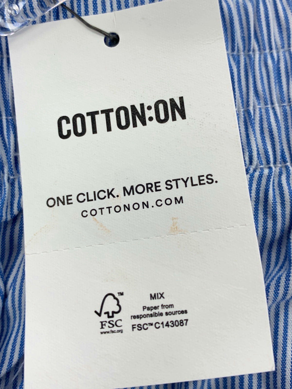 Cotton:On Blue Gigi Stripe Noah Pant UK 10