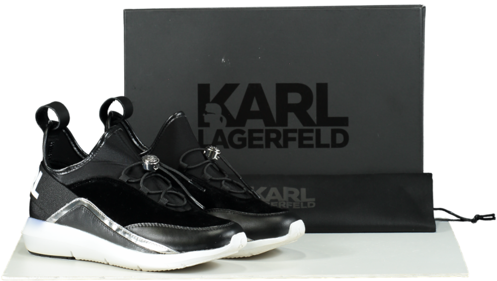 Karl Lagerfeld Black Vitesse Trainers UK 3