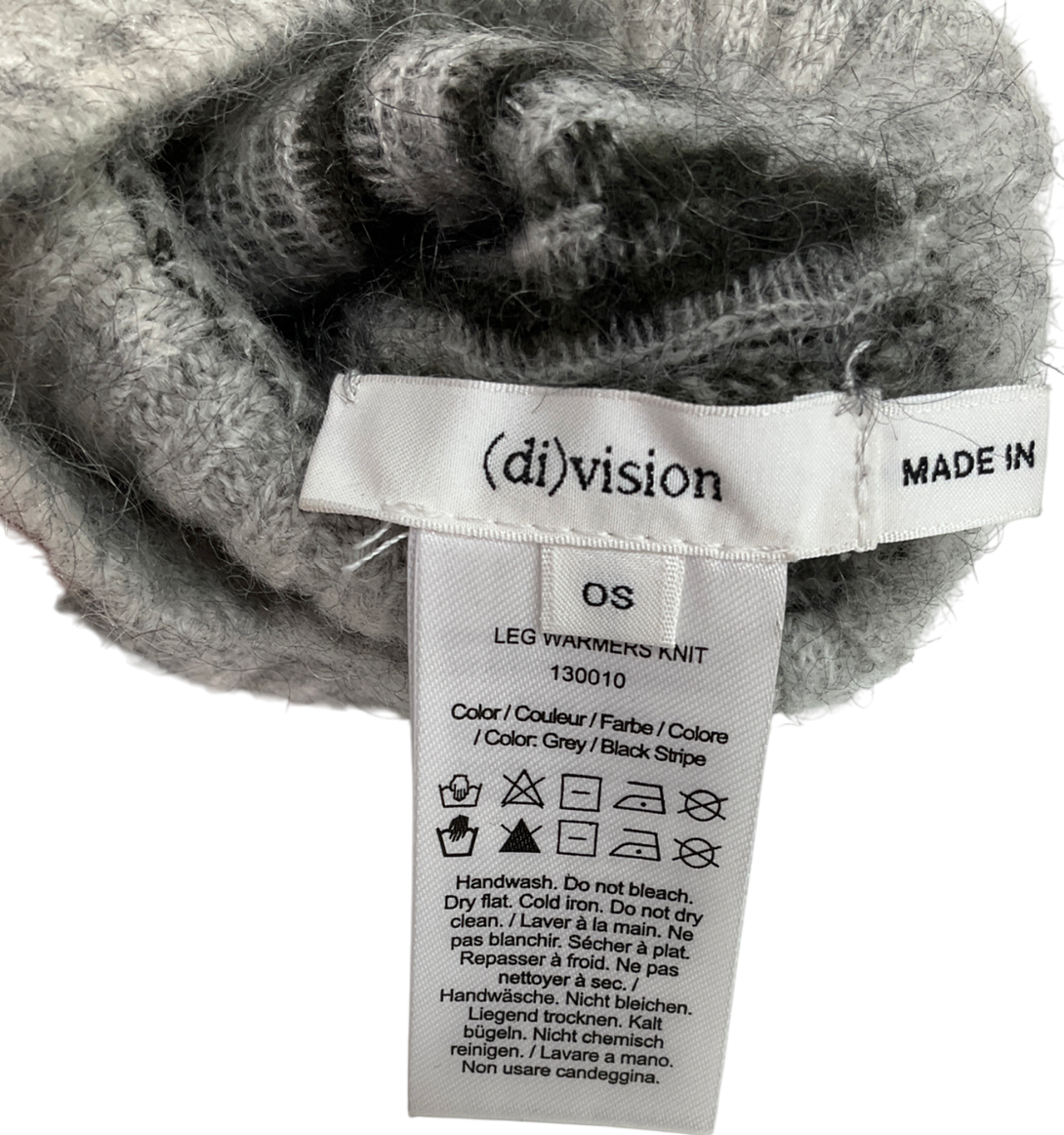 division Grey Black Wool Blend Armwarmers One Size